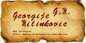 Georgije Milinković vizit kartica